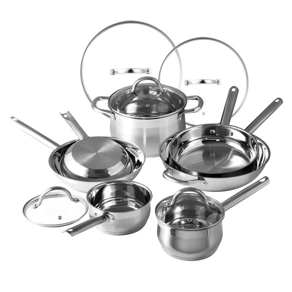 Bergner Gourmet by Bergner 12 Pc Stainless Steel Pots and Pans